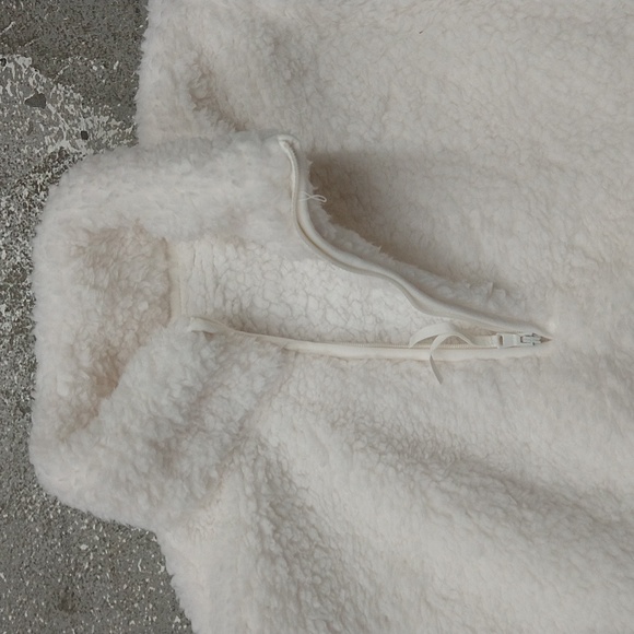 NEW! Women's Wondershop Faux Shearling Matching Family Half Zip Pullover, White - Picture 7 of 14